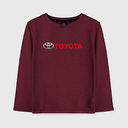 Лонгслив хлопковый детский TOYOTA, цвет: меланж-бордовый