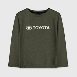 Лонгслив хлопковый детский TOYOTA, цвет: меланж-хаки