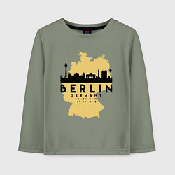 Лонгслив хлопковый детский Берлин - Германия, цвет: авокадо