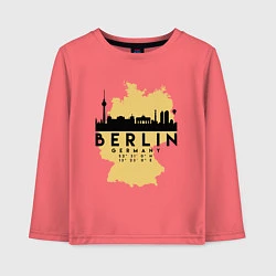 Лонгслив хлопковый детский Берлин - Германия, цвет: коралловый