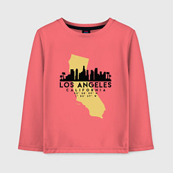 Лонгслив хлопковый детский Лос-Анджелес - США цвета коралловый — фото 1