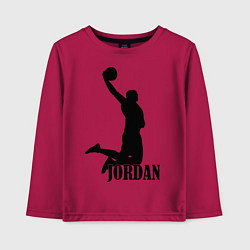 Лонгслив хлопковый детский Jordan Basketball, цвет: маджента