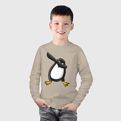 Лонгслив хлопковый детский DAB Pinguin, цвет: миндальный — фото 2