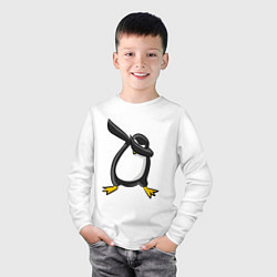 Лонгслив хлопковый детский DAB Pinguin, цвет: белый — фото 2