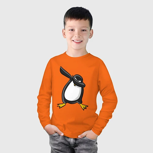 Детский лонгслив DAB Pinguin / Оранжевый – фото 3