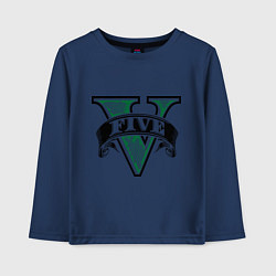 Лонгслив хлопковый детский GTA V: Logo, цвет: тёмно-синий