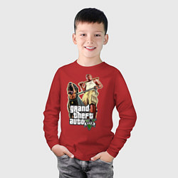Лонгслив хлопковый детский GTA 5: Man & Dog, цвет: красный — фото 2