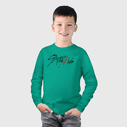 Лонгслив хлопковый детский Stray Kids, цвет: зеленый — фото 2