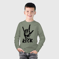 Лонгслив хлопковый детский Real Rock, цвет: авокадо — фото 2