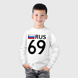Лонгслив хлопковый детский RUS 69, цвет: белый — фото 2