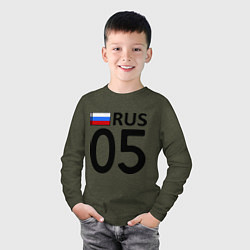 Лонгслив хлопковый детский RUS 05, цвет: меланж-хаки — фото 2