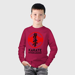 Лонгслив хлопковый детский Karate Kyokushin, цвет: маджента — фото 2