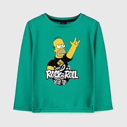 Лонгслив хлопковый детский Rock n Roll, цвет: зеленый