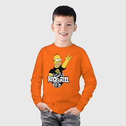Лонгслив хлопковый детский Rock n Roll, цвет: оранжевый — фото 2