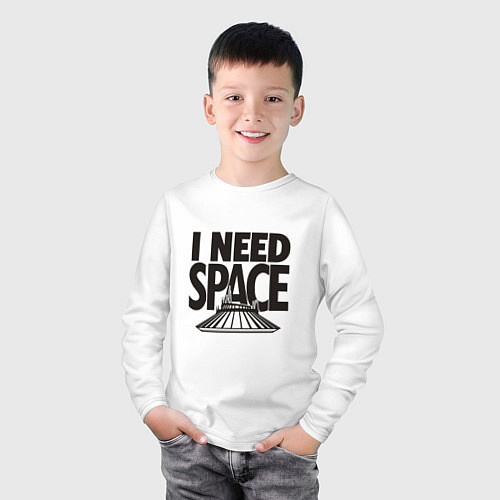 Детский лонгслив I Need Space / Белый – фото 3