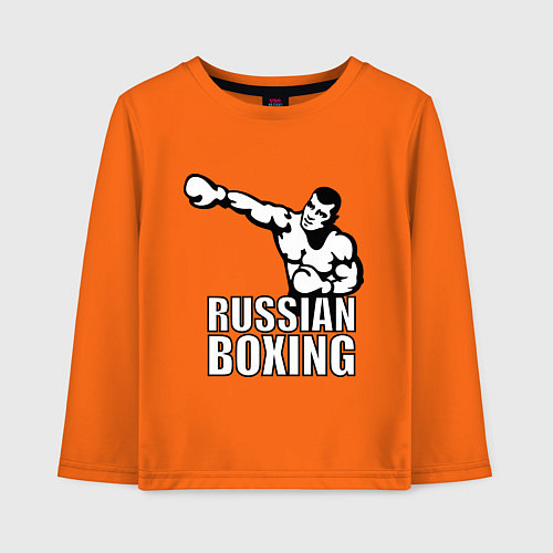 Детский лонгслив Russian boxing / Оранжевый – фото 1