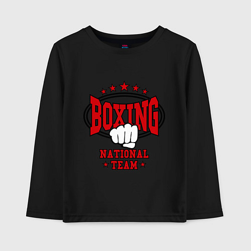 Детский лонгслив Boxing national team / Черный – фото 1