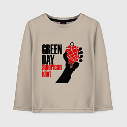 Лонгслив хлопковый детский Green Day: American idiot, цвет: миндальный