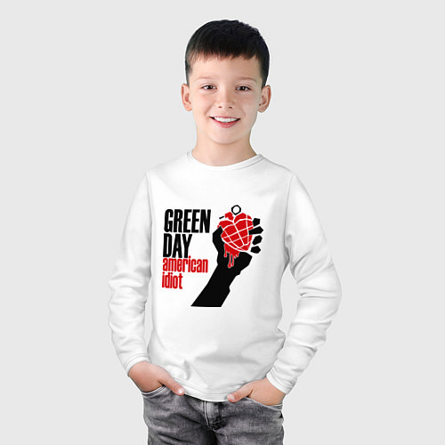 Детский лонгслив Green Day: American idiot / Белый – фото 3