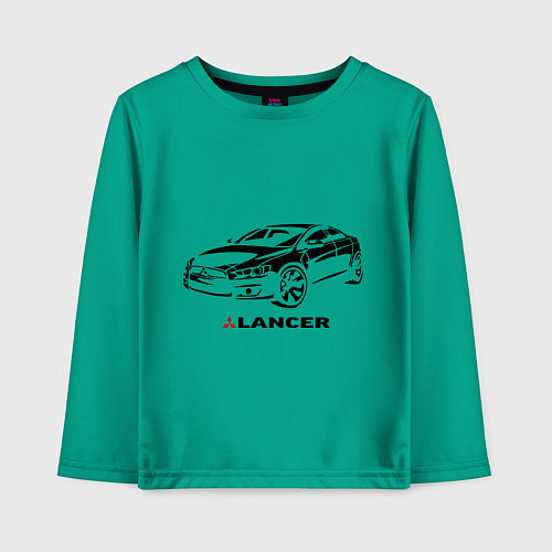 Детский лонгслив Mitsubishi lancer / Зеленый – фото 1