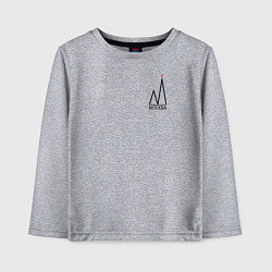 Лонгслив хлопковый детский Москва-чёрный логотип, цвет: меланж