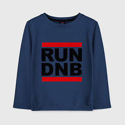 Лонгслив хлопковый детский RUN DNB, цвет: тёмно-синий