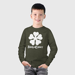 Лонгслив хлопковый детский Black Clover, цвет: меланж-хаки — фото 2