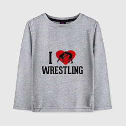 Детский лонгслив I love wrestling