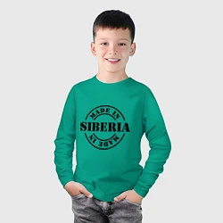 Лонгслив хлопковый детский Made in Siberia, цвет: зеленый — фото 2