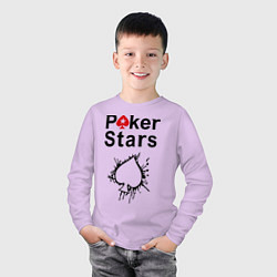 Лонгслив хлопковый детский Poker Stars, цвет: лаванда — фото 2