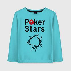 Лонгслив хлопковый детский Poker Stars, цвет: бирюзовый