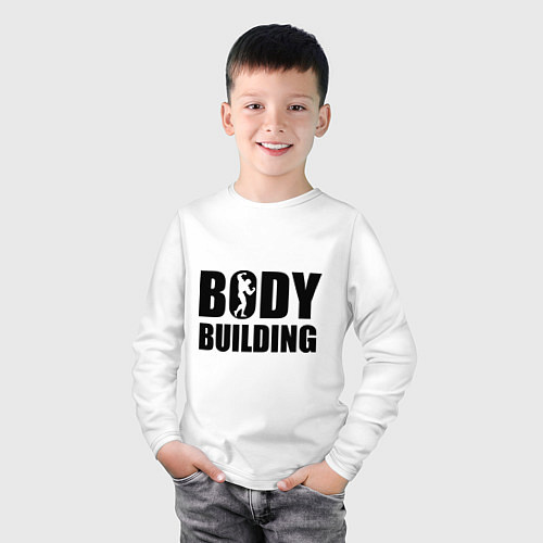Детский лонгслив Bodybuilding / Белый – фото 3