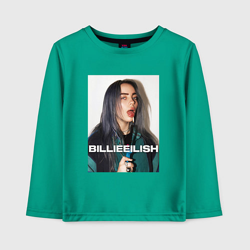 Детский лонгслив Billie Eilish / Зеленый – фото 1