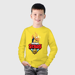 Лонгслив хлопковый детский BRAWL STARS CROW PHOENIX, цвет: желтый — фото 2