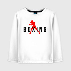 Лонгслив хлопковый детский Boxing indastry, цвет: белый
