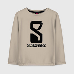Лонгслив хлопковый детский Scorpions logo, цвет: миндальный