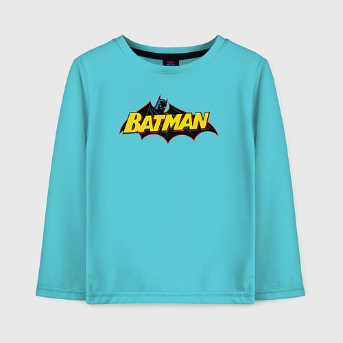 Детский лонгслив Batman Logo / Бирюзовый – фото 1