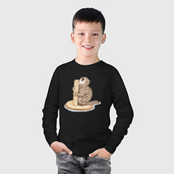Лонгслив хлопковый детский Орущий Кот, цвет: черный — фото 2