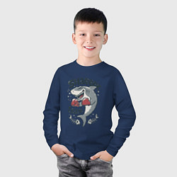 Лонгслив хлопковый детский Shark Team, цвет: тёмно-синий — фото 2