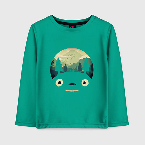 Детский лонгслив Тоторо / Зеленый – фото 1