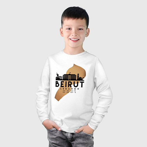 Детский лонгслив Бейрут Ливан / Белый – фото 3