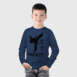 Лонгслив хлопковый детский Karate craftsmanship, цвет: тёмно-синий — фото 2