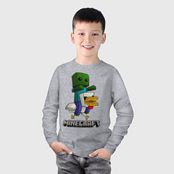 Лонгслив хлопковый детский MINECRAFT, цвет: меланж — фото 2