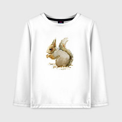 Лонгслив хлопковый детский Белка, цвет: белый