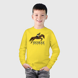 Лонгслив хлопковый детский HORSE RIDING цвета желтый — фото 2