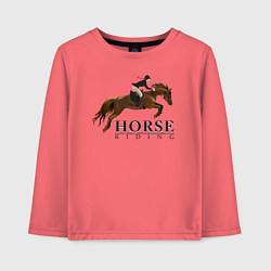 Лонгслив хлопковый детский HORSE RIDING, цвет: коралловый