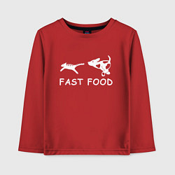 Лонгслив хлопковый детский Fast food белый, цвет: красный