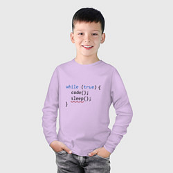 Лонгслив хлопковый детский Code - sleep, цвет: лаванда — фото 2