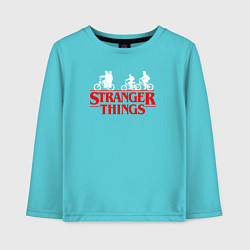 Лонгслив хлопковый детский STRANGER THINGS, цвет: бирюзовый