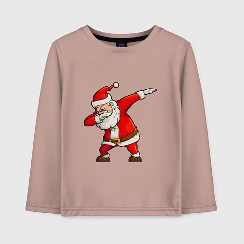 Детский лонгслив Dab Santa / Пыльно-розовый – фото 1